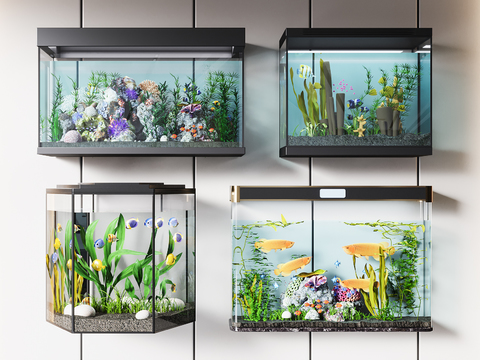 Modern glass fish tank aquarium