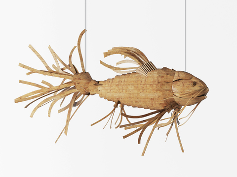 Modern wooden fish decoration pendant