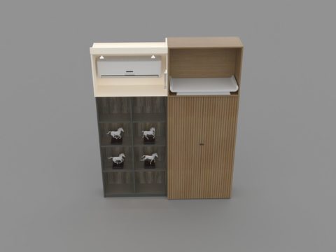 Neo-Chinese Style Simple Solid Wood Locker Free