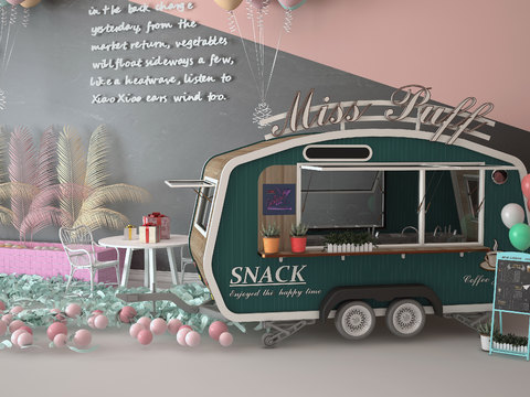 Nordic fast food truck milk tea truck