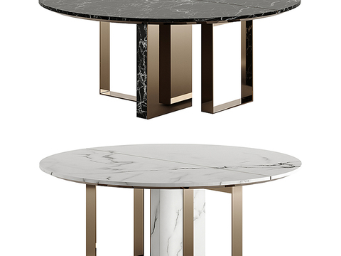 FENDI Modern Affordable Luxury Style Marble Round Dining Table