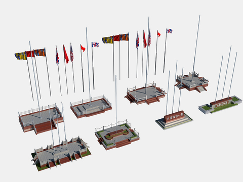 Modern Flag-raising Platform National Flag Platform