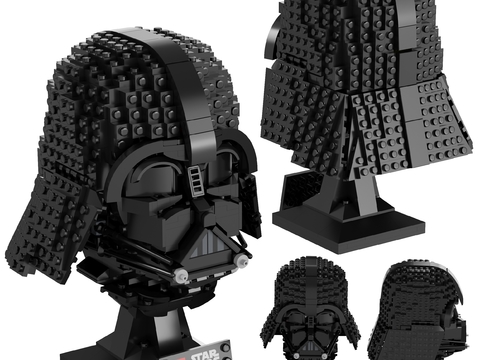 Modern Building Blocks Darth Vader Helmet Toy