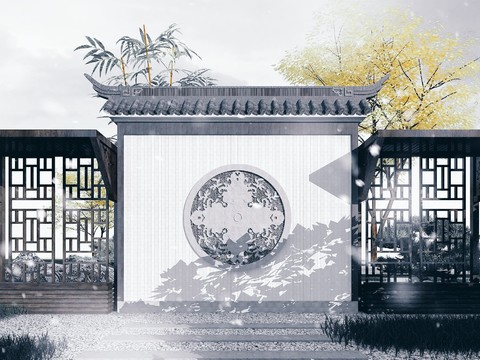 Chinese-style Shadow Wall Landscape Wall