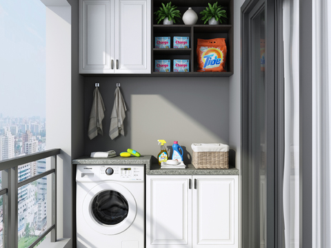 Modern balcony laundry