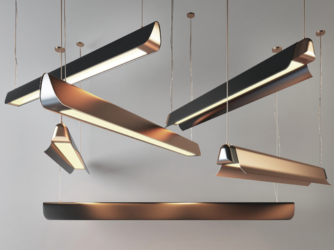 Modern metal bar office chandelier