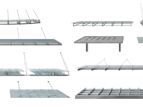 Modern outdoor awning glass canopy