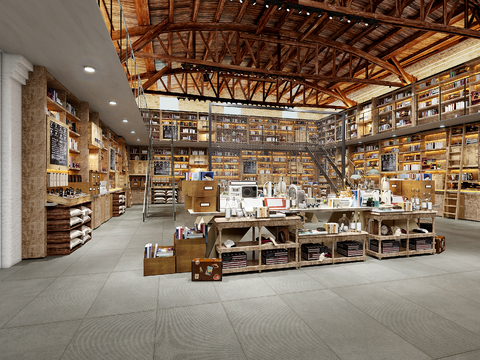 Industrial Style Wenchuang Bookstore Stationery Store