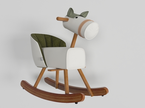 Nordic Solid Wood Children's Rocking Chair Free