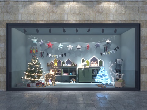 Modern Christmas Theme Window