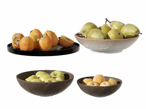 Persimmon Pear Apple Fruit Plate