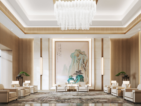 Dao Heng renderings design, new Chinese reception room reception room free of charge