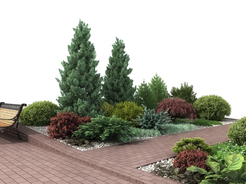 Modern green plants, shrubs, flowers and plants