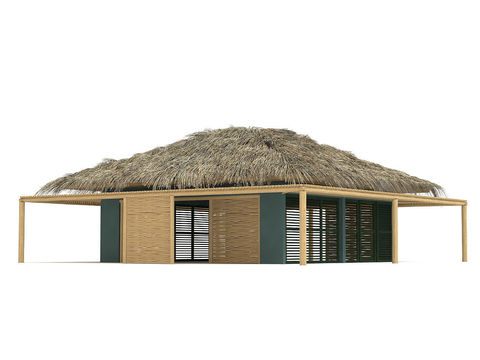 Modern Tropical Wooden Thatched Cottage