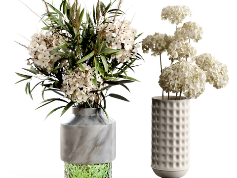 Water-raised green plant vase floral arrangement