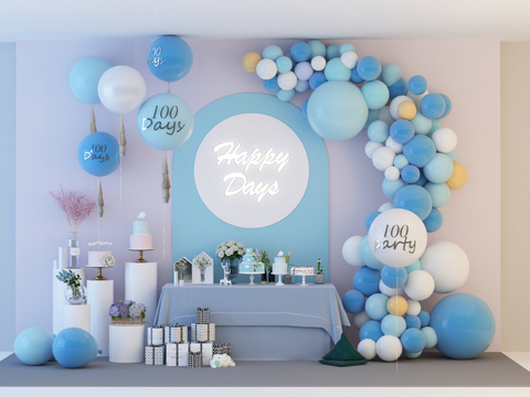 Modern Birthday Balloon Art Display