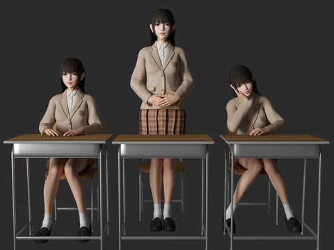 Modern junior high school students beautiful characters