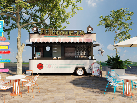 Food truck vending booth selling car