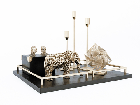 Modern Hollow Elephant Sculpture Candlestick Ornaments