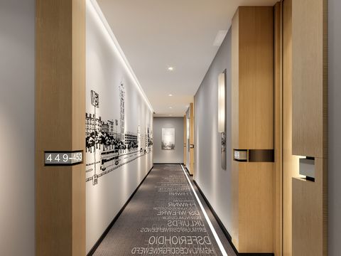 Modern Hotel Corridor