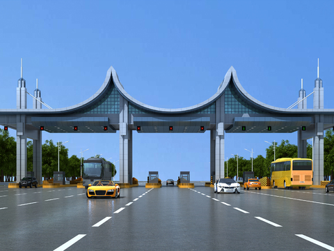 modern highway toll station