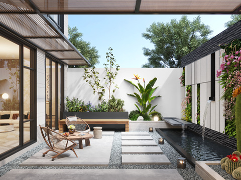 Modern courtyard garden landscape