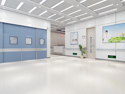 modern hospital hall aisle