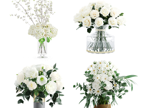 Modern White Rose Floriculture Vase