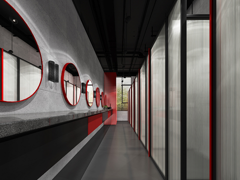 Modern gym locker room
