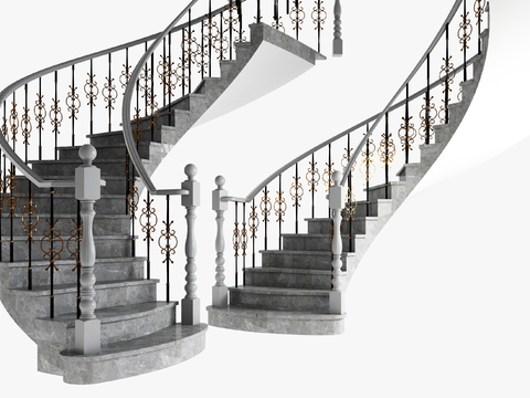 American marble revolving staircase