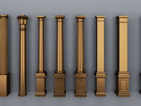 European-style gilded Roman column