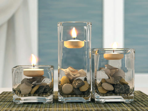 Modern creative glass candle lamp