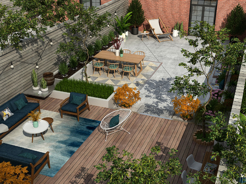 Modern Villa Courtyard Garden