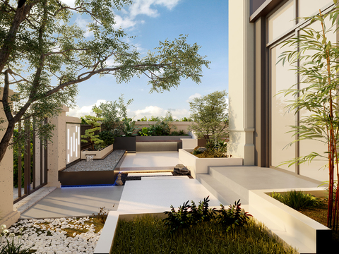 Modern Villa Courtyard