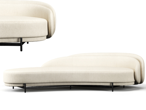 Modern fabric chaise longue