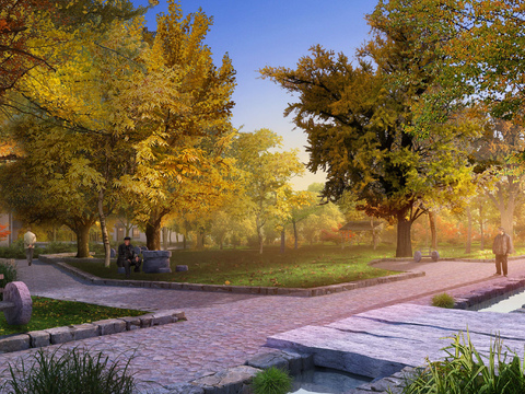 modern rural park landscape psd