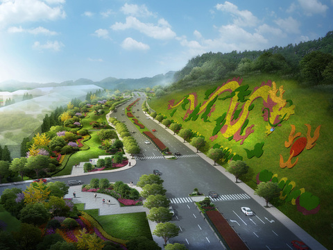 modern highway road landscape psd