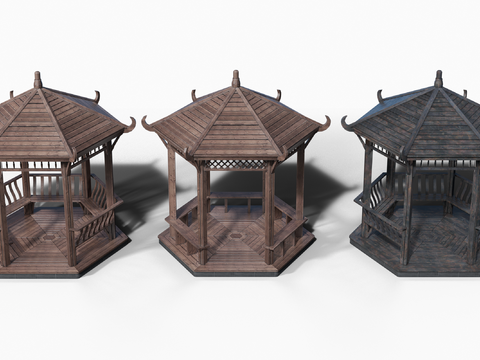 Neo-Chinese Style solid wood pavilion pavilion