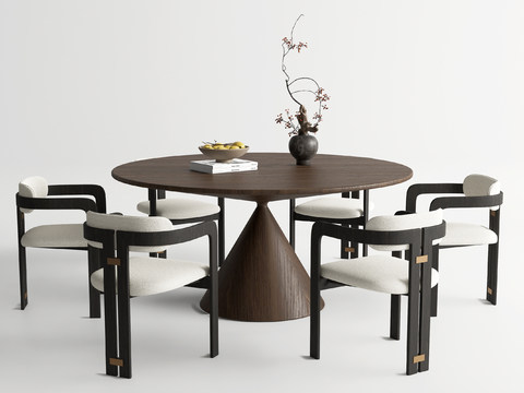 Bonaldo round dining table and chair