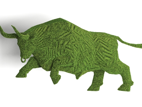 Modern Green Plant Cattle Sculpture Free