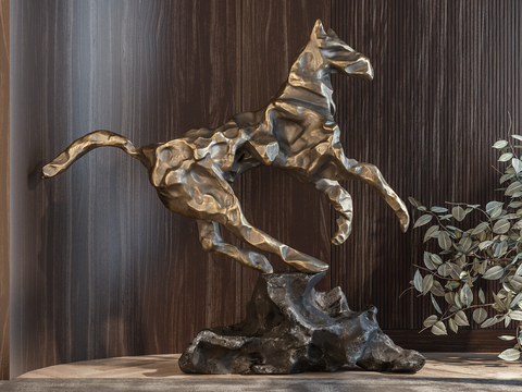 Modern Pure Copper Dog Sculpture