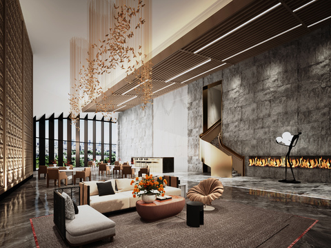 Modern Hotel Club Lobby