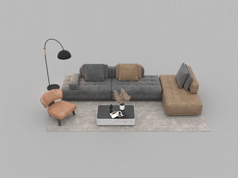 Modern minimalist creative leather multiplayer sofa combination free