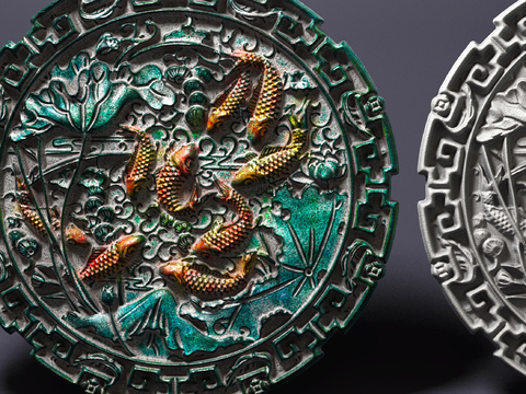 New Chinese Lotus Carp Relief