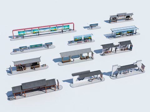 New Chinese-style Bus Station Waiting Booth