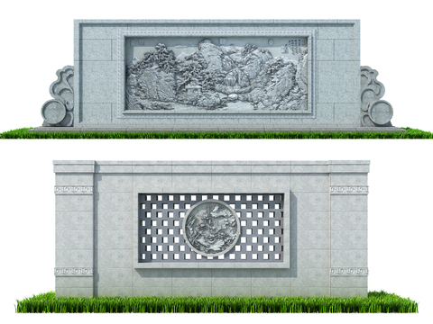 New Chinese-style relief landscape wall