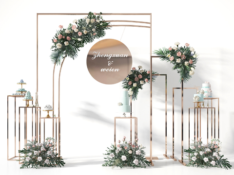 Modern floral flower stand wedding photography beauty Chen