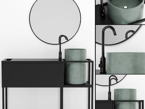 Modern metal washbasin