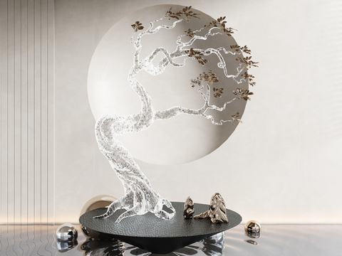 New Chinese Crystal Tree Sculpture