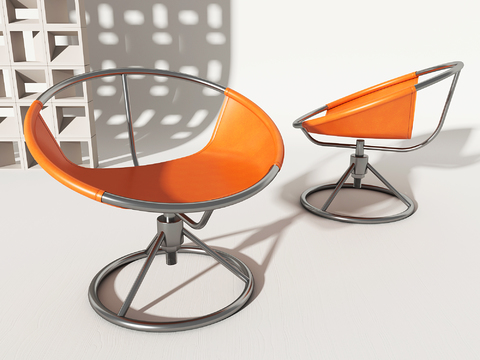 Industrial-style leisure round chair